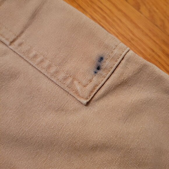 Carhartt Canvas Work Pants Carpenter Utility B11 Relaxed Fit USA STAINS 32x32 - Picture 6 of 7